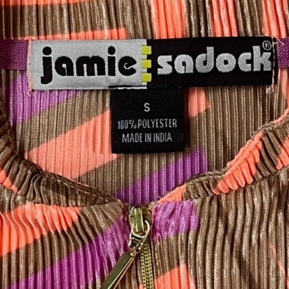 JAMIE SADOCK Women's Orange Multicolor Abstract Crinkle Golf Top 1/4 Zip Sm EUC - Picture 14 of 14